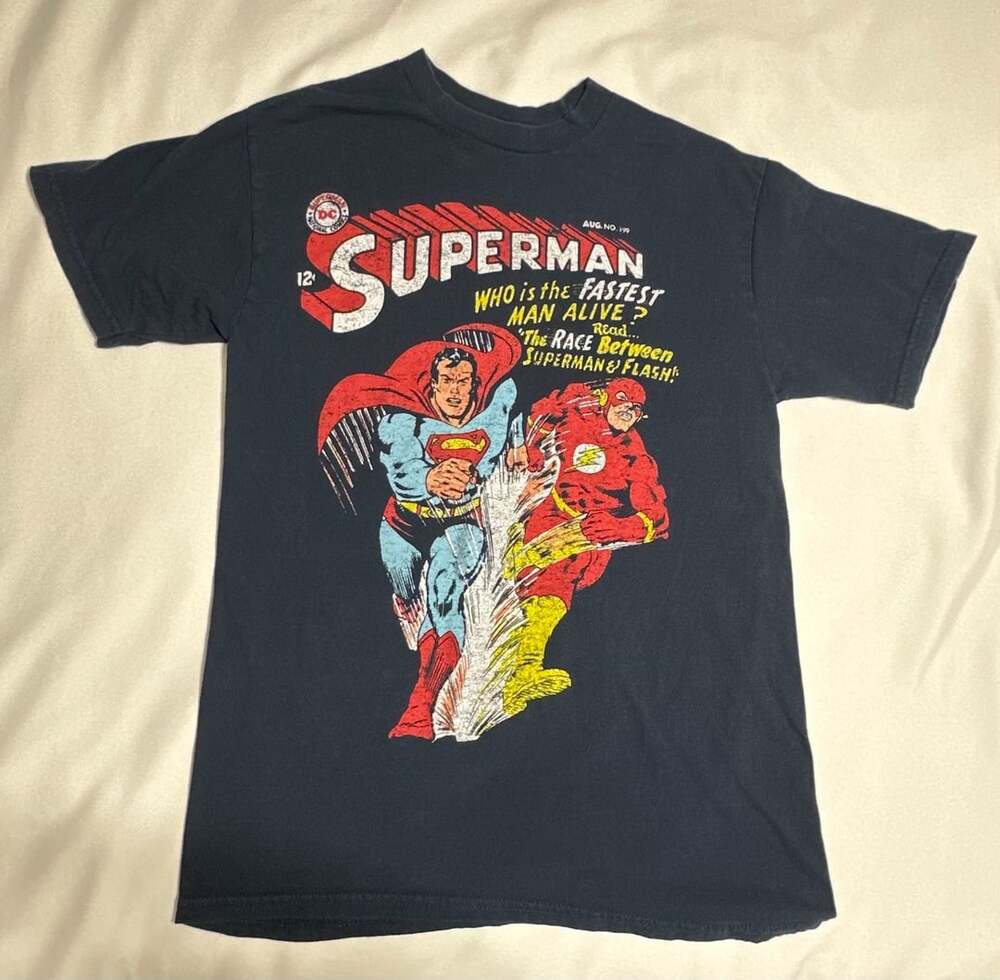Justice League Superman Flash Comic T-Shirt Size Adult S